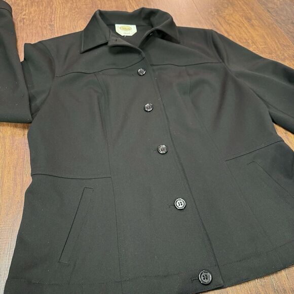 Talbots Womens Jacket Size 4 Black Blazer Minimalist Office Wear Stretch Button - Picture 3 of 5